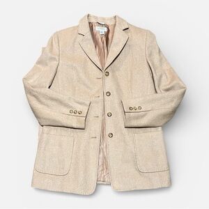 Talbots Pure Camel Hair Button Front Blazer Style Jacket Size 10